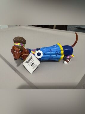 Westland RARE Flower Power, Hot Diggity Dog dachshund collectible figurine.